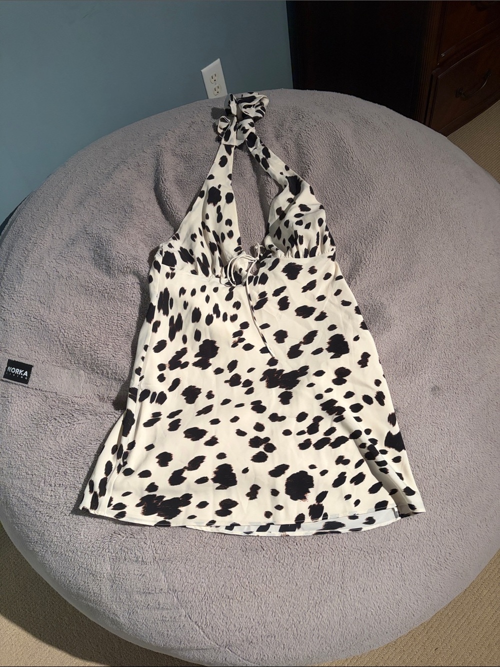 Abercrombie & Fitch Black and White Dalmatian Halter dress